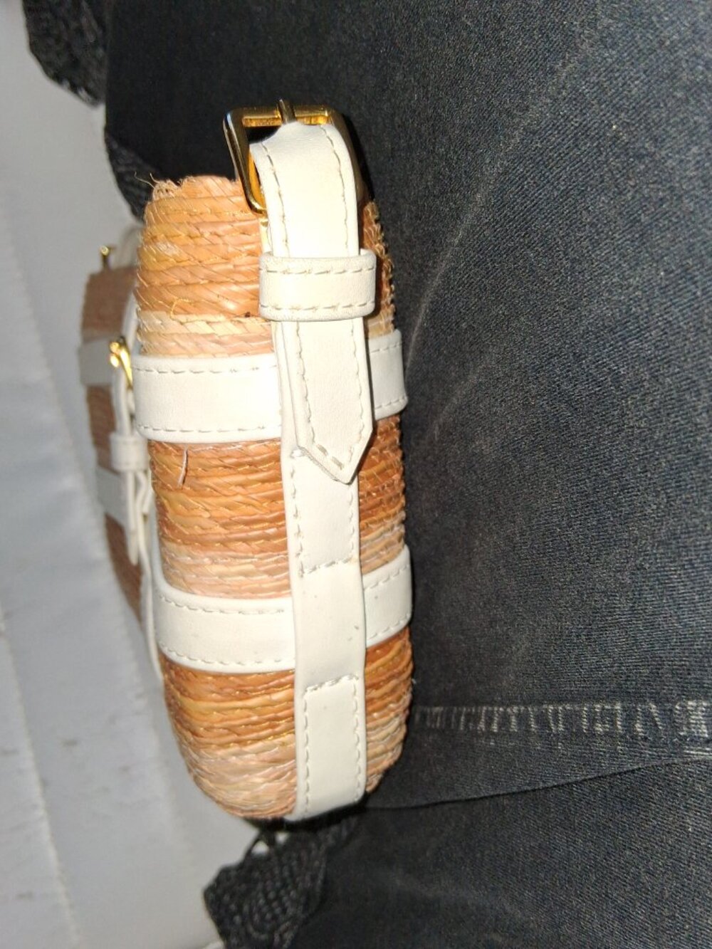 Altuzarra Watermill Baguette Bag with White Leather Trim - Picture 6 of 13